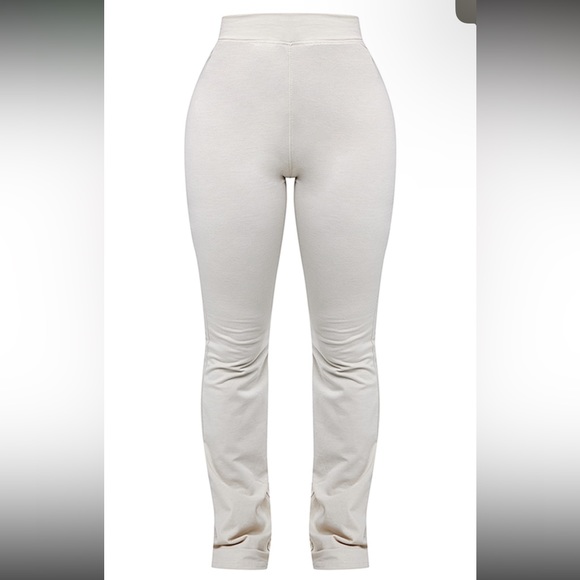 Shape Oatmeal Zip Front Long Sleeve Cropped Hoodie and flared pants set (PLT) - Picture 2 of 2